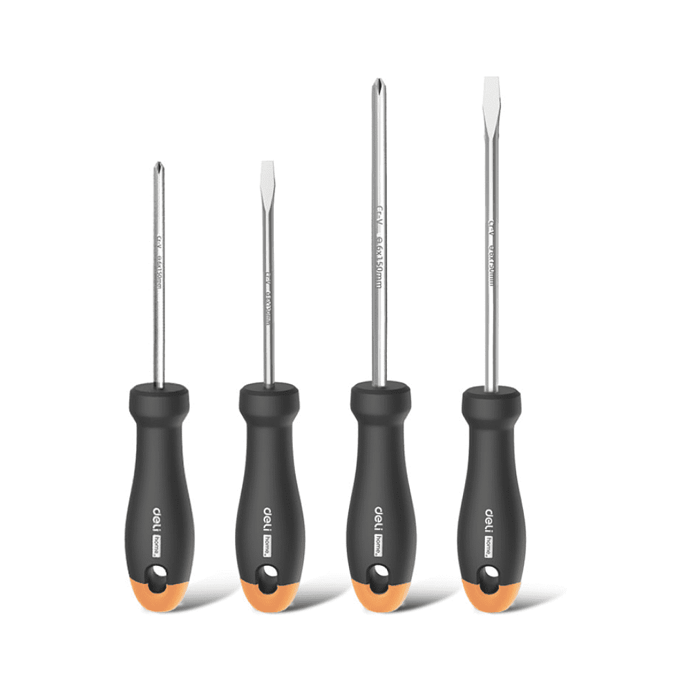 Набор отверток Deli "HT1004C", 4 шт, черный, оранжевый