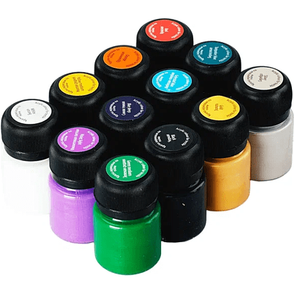 Краска акриловая по ткани "Декола", набор 12 цветов, 20 мл, банки - 9