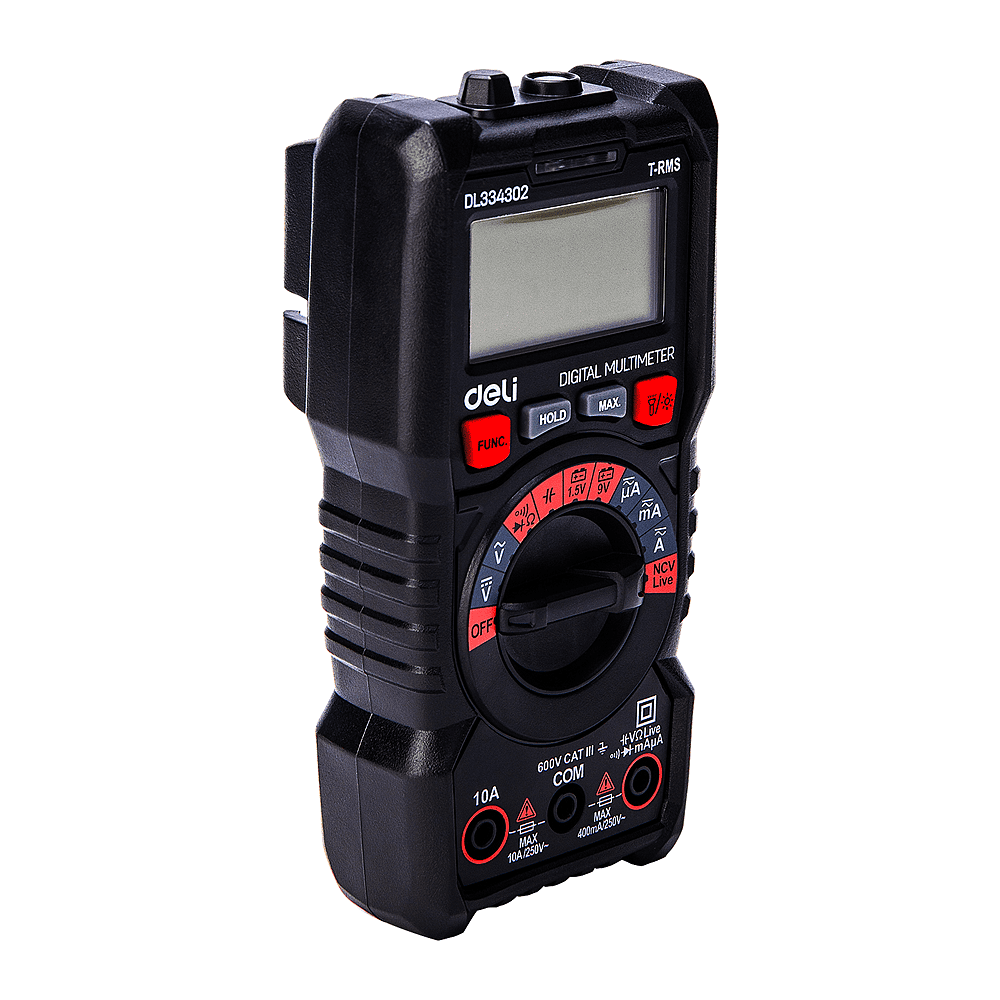 Мультиметр цифровой Deli RS EDL334302, 600В, универсальный - 6