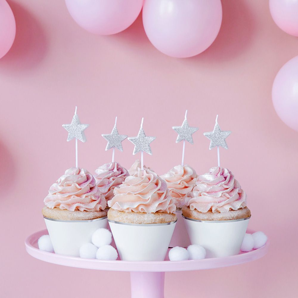 Свеча "Звезды", 5 шт, серебристый - 2