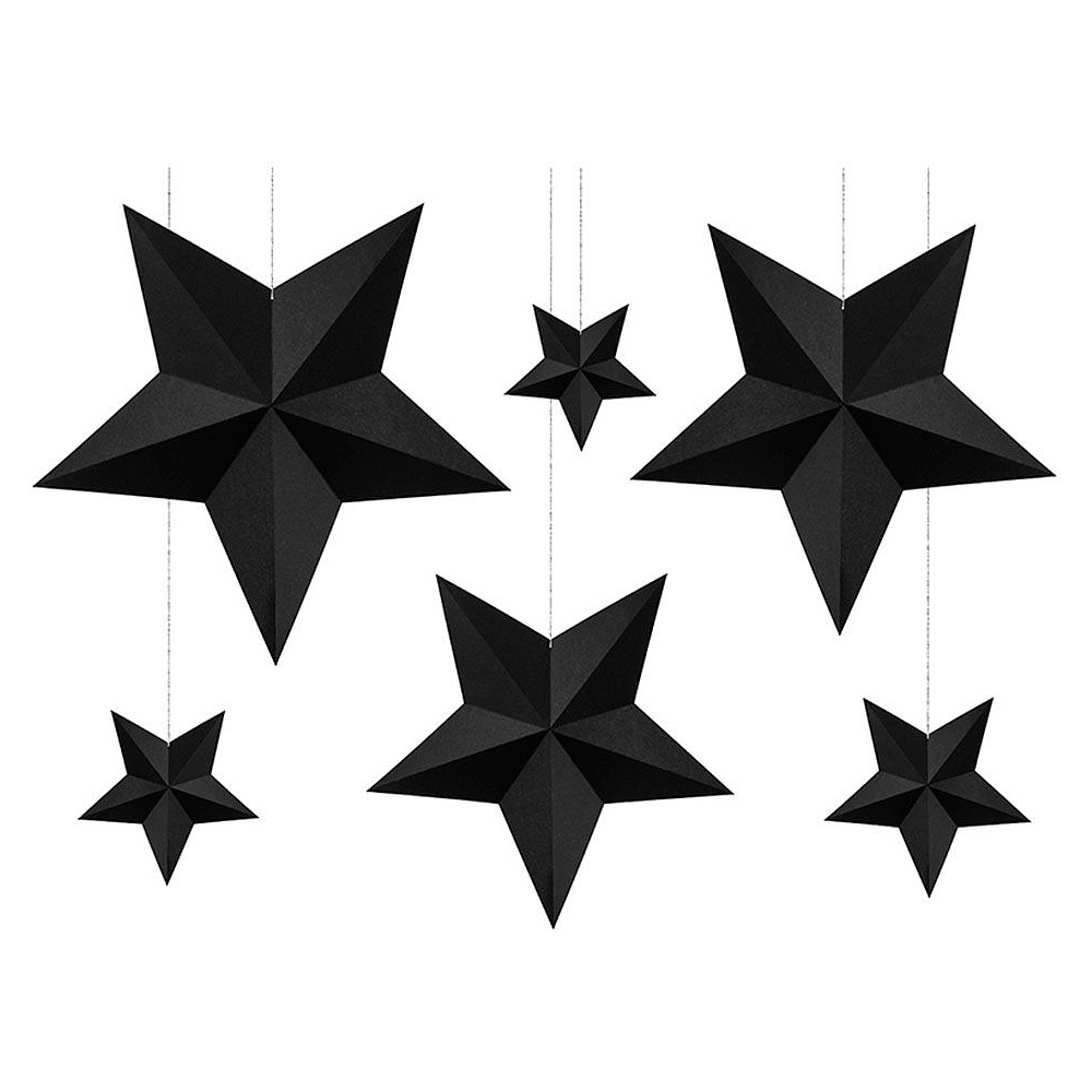 Подвеска декоративная "Звезды", 6 шт, черный
