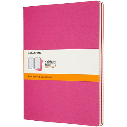 Блокнот "Cahier Journal Xlarge", А4, 190x250 мм, 60 л, 3 шт, розовый неон
