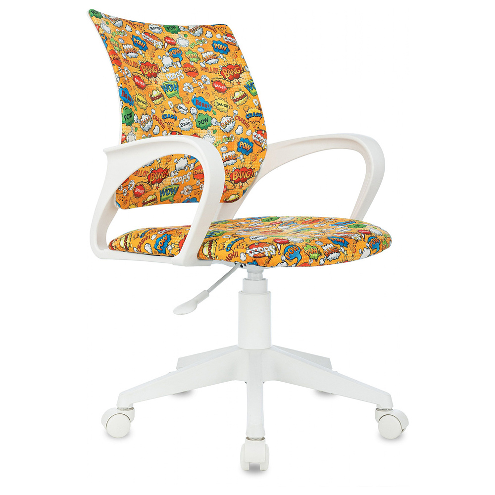 Кресло детское Бюрократ 1W, ткань, пластик, оранжевый бэнг