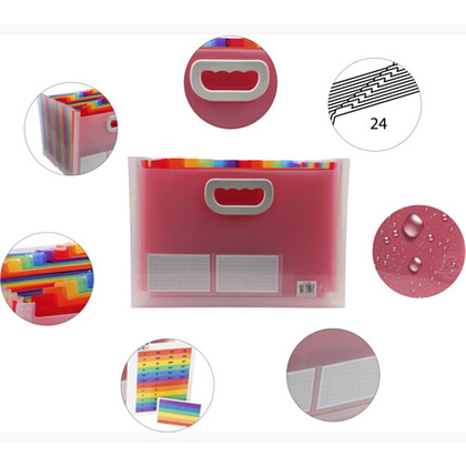 Портфель на 24 деления, пластик, 24, ассорти - 4