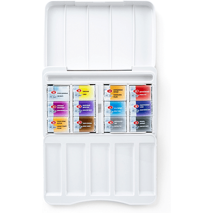 Краски акварельные "Белые ночи Ботанический атлас", набор 12 цветов, кюветы