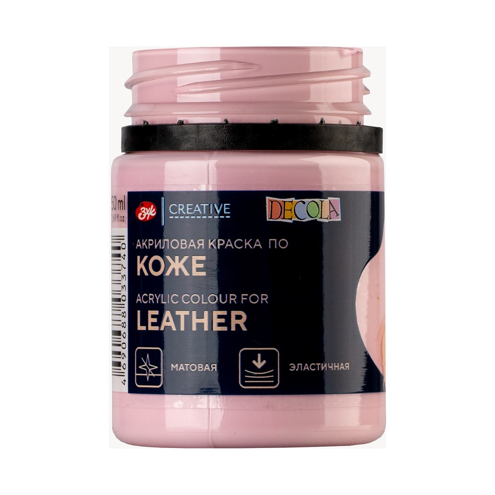 Краска акриловая для кожи "Декола", 370 сакура, 50 мл., банка - 4