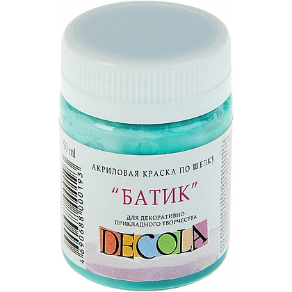 Краска акриловая по шелку перламутровая "Декола", 720 изумрудная, 50 мл., банка