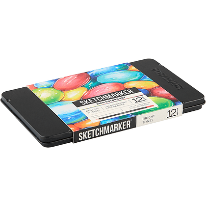 Карандаши цветные "Sketchmarker Яркие цвета", набор 12 цветов, жестяной пенал - 3