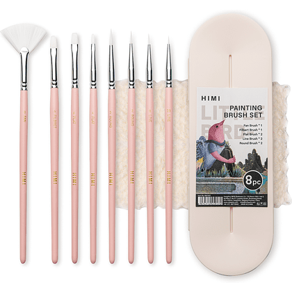 Набор кистей для рисования "Himi Little Bird", синтетика, 8 шт