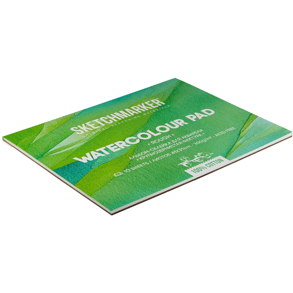 Блок бумаги для акварели "Sketchmarker", А3, 300 г/м2, 10 листов, крупнозернистая - 3