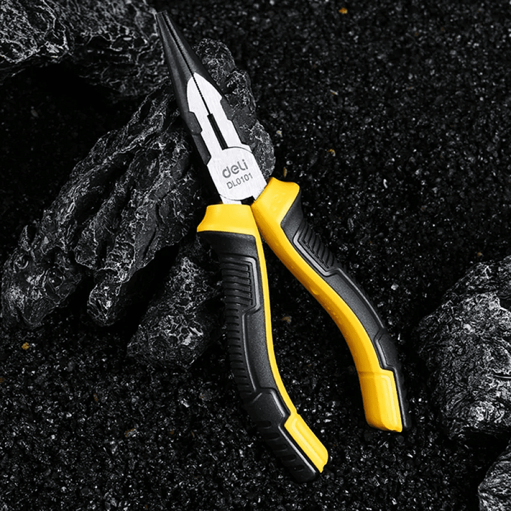 Длинногубцы Deli YS EDL0101, 160 мм, 2-х компонентные рукоятки - 5