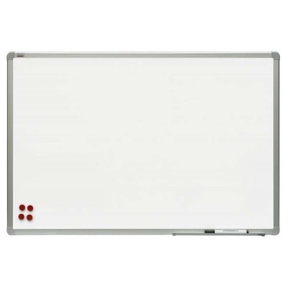 Магнитная доска с полимерным покрытием 2×3 "Alu23", 100x150 см, белый