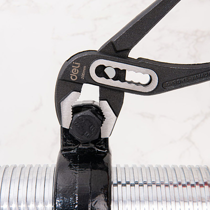 Клещи переставные Deli RS EDL2608Z, 200 мм, черный, красный - 2