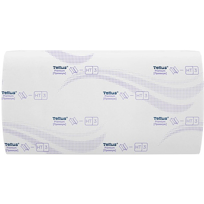 Полотенца бумажные Tellus Синглфолд Премиум, листовые, 2 слоя, 200 листов, H3 - 3