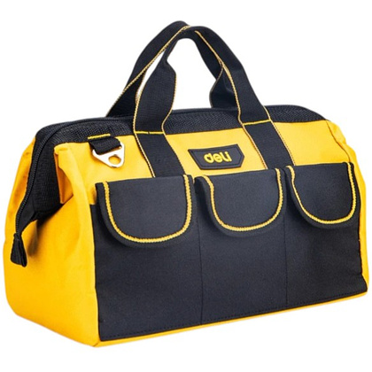 Сумка для инструментов Deli YS EDL430013, 310х170х220 мм, ткань Oxford, черный, желтый