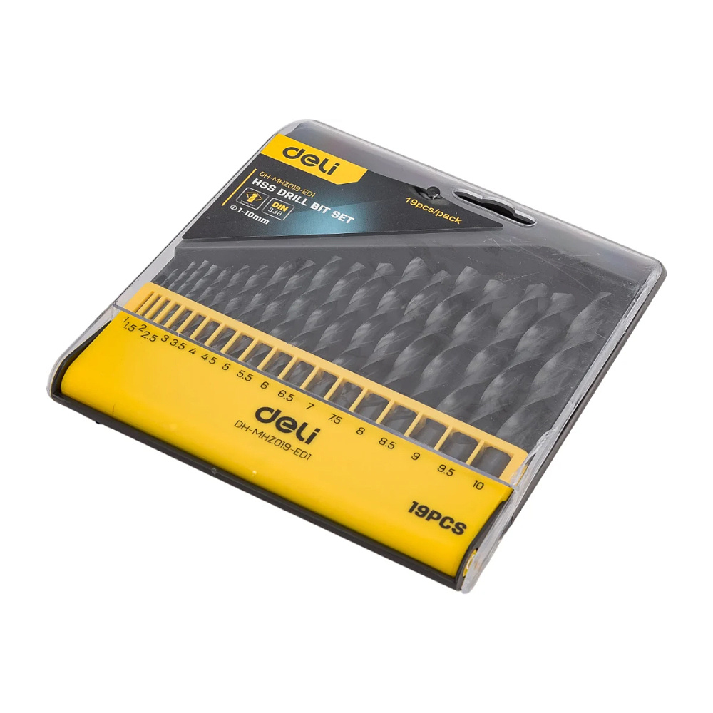 Набор сверл по металлу Deli "EDH-MHZ019-ED1", 19 шт, черный - 2