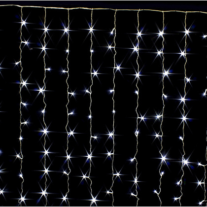Гирлянда 160 LED "Занавес", 1.5x1.5 м, белый