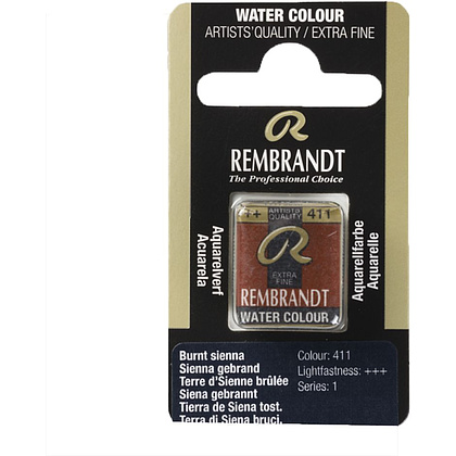 Краски акварельные "Rembrandt", 411 сиена жженая, кювета