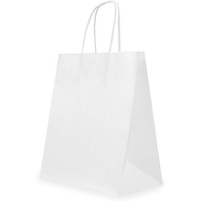 Пакет бумажный, белый, 70, с кручеными ручками