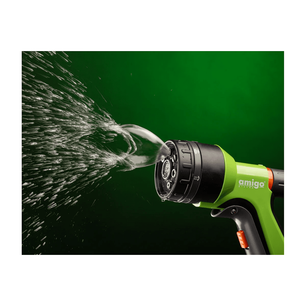 Пистолет-распылитель Amigo Grande 79256, 2/4", 7 функций, черный, зеленый - 12