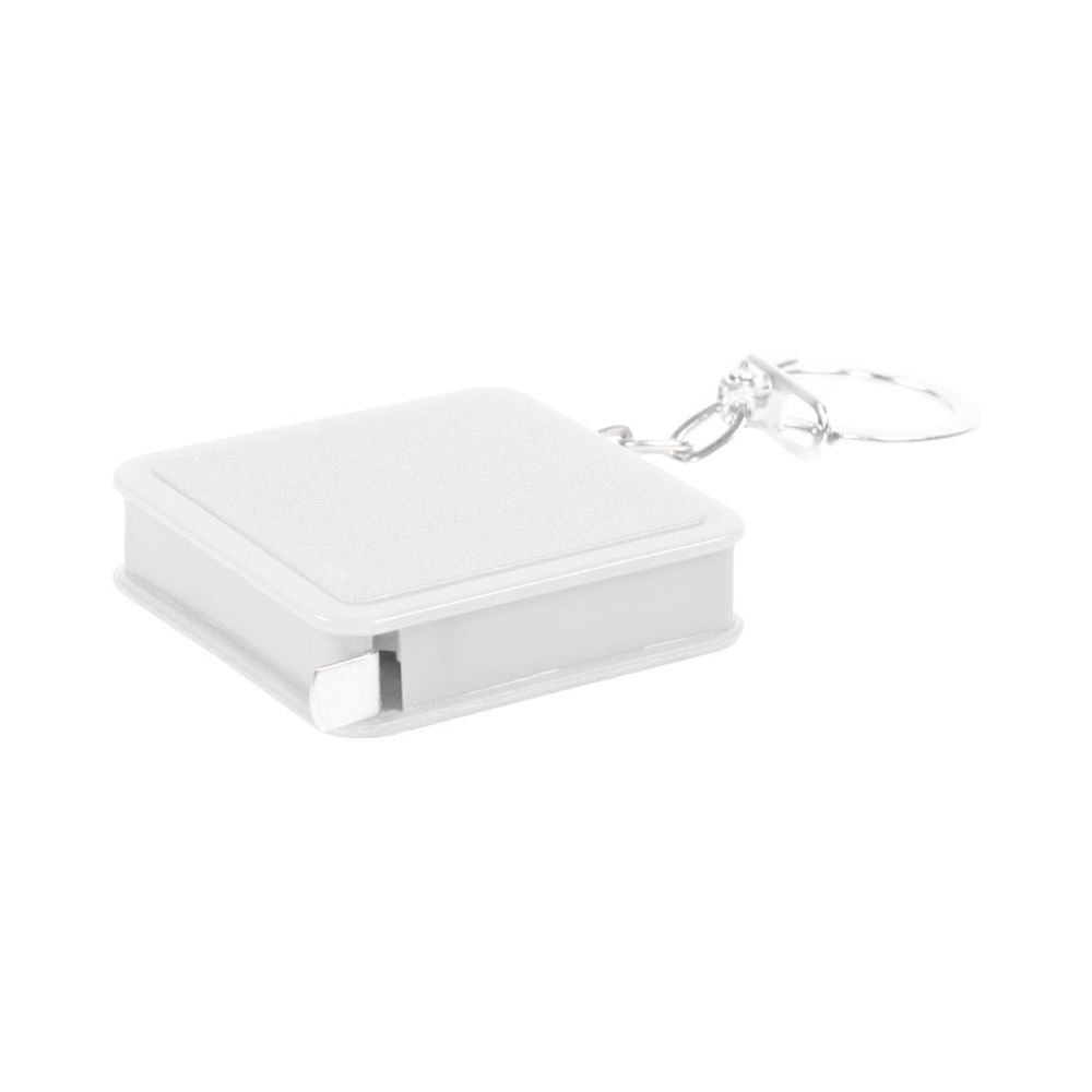 Брелок-рулетка "7305", пластик, металл, 1 м, белый