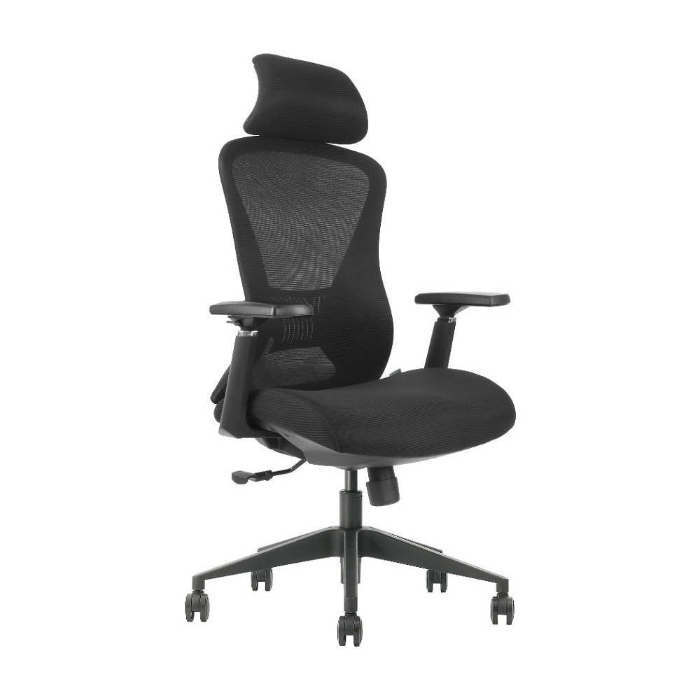 Кресло для руководителя EVOLUTION "OFFICE COMFORT", ткань, сетка, пластик, черный