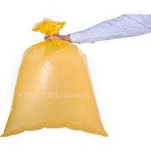 Мешки для мусора Ромашка Премиум, 120 л, ПВД, 35 мкм, 70х110 см, 10 шт/рулон, желтый