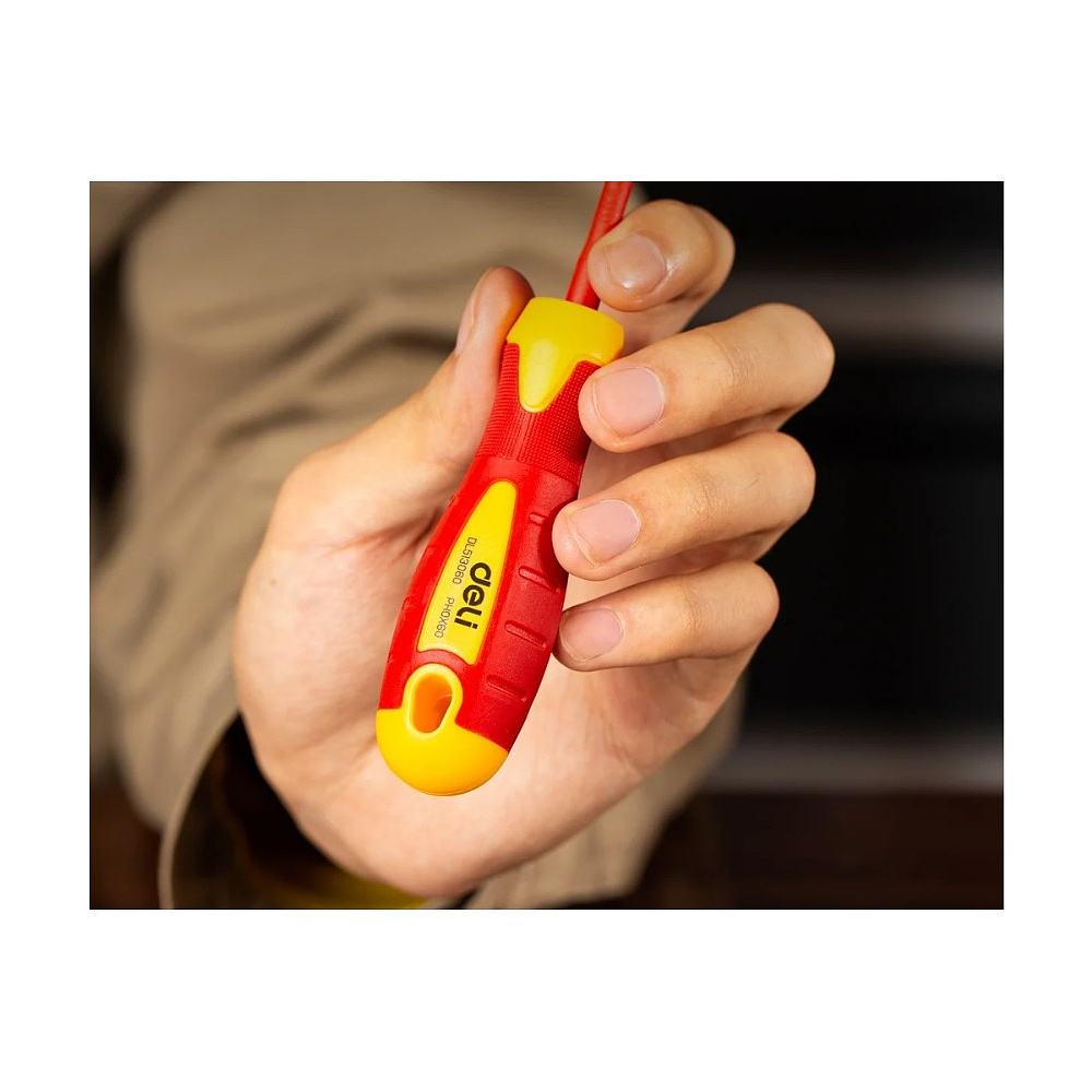 Отвертка диэлектрическая Deli YS EDL513060, PH2х60 мм, желтый, красный - 5