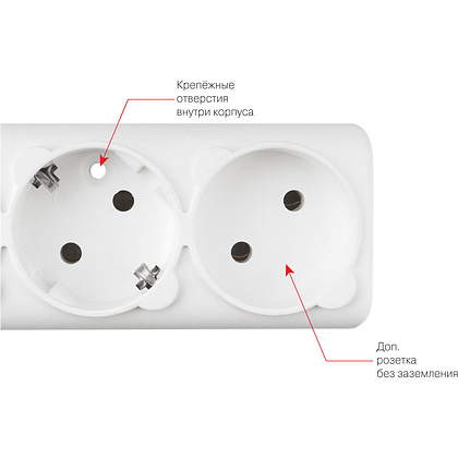 Сетевой фильтр Power Cube "SPG(5+1)-16B-1.9М", белый - 4