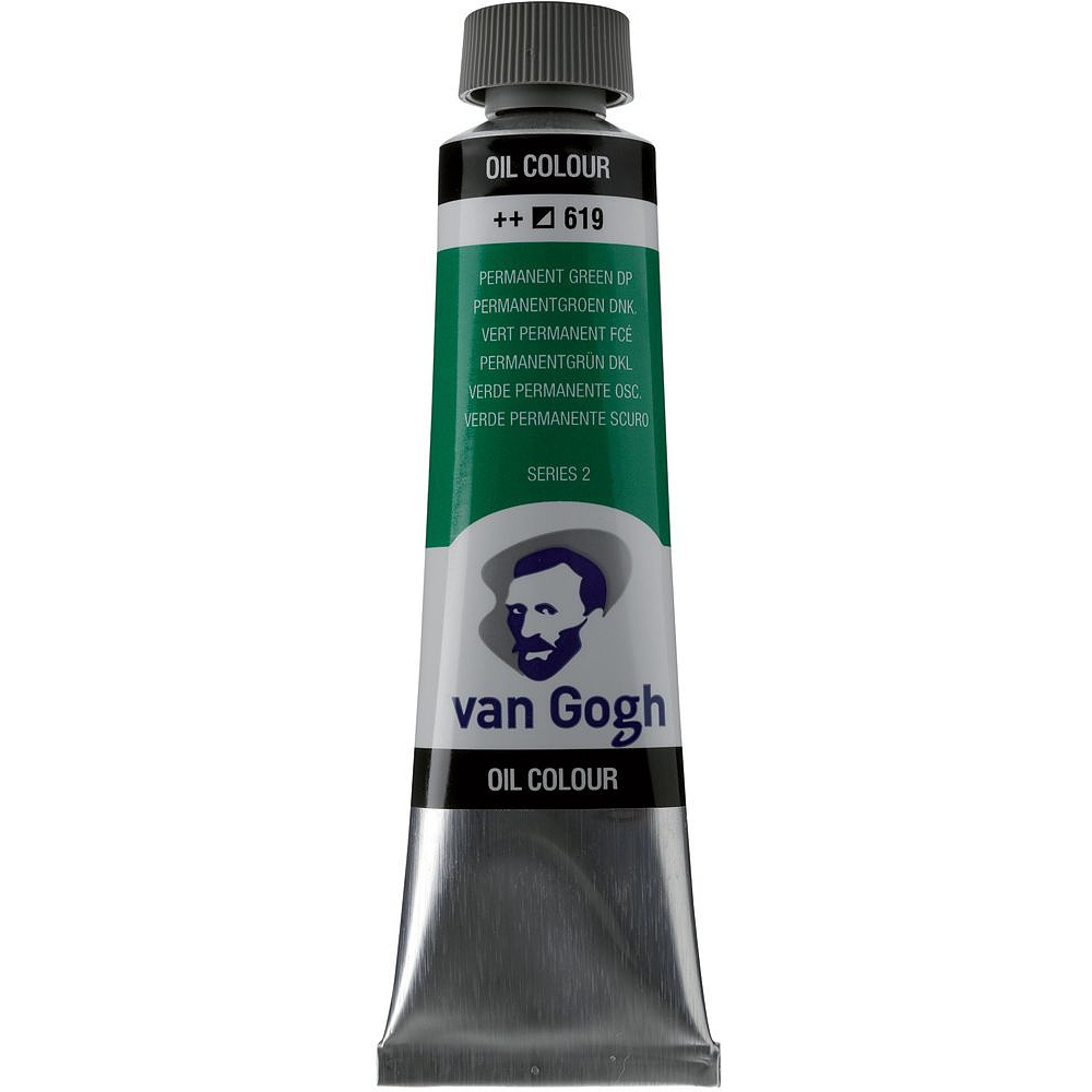 Краски масляные "Van Gogh", 619 зеленый прочный темный, 40 мл, туба