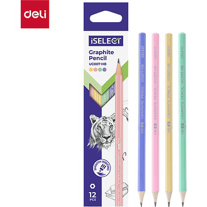 Карандаш простой "iSelect", HB, ассорти - 2