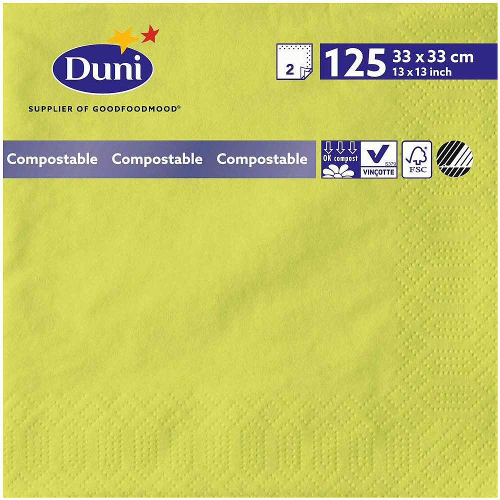 Салфетки бумажные "Duni", 125 шт, 33x33 см, киви