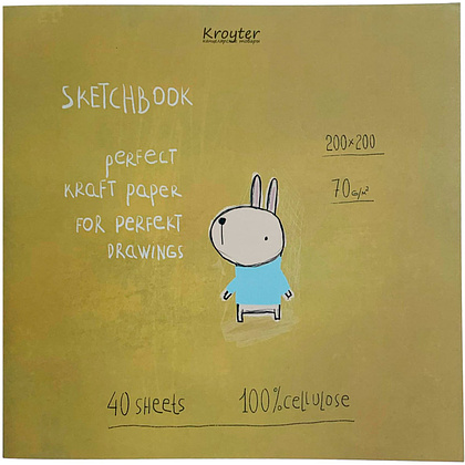 Альбом для эскизов "Проф", 200x200 мм, 40 листов, склейка, ассорти
