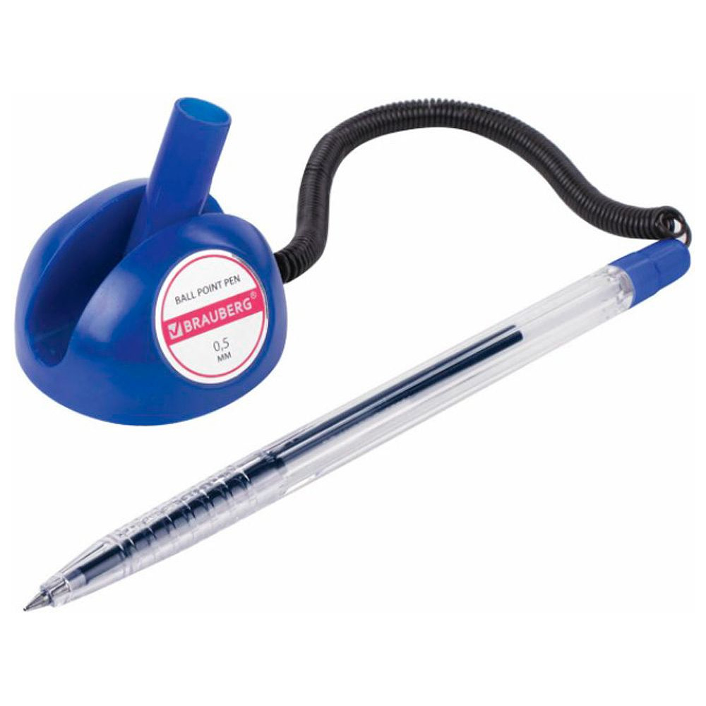 Ручка шариковая на подставке "Counter Pen", 0.5 мм, прозрачный, стерж. синий - 2