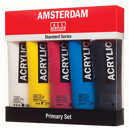 Набор красок акриловых "Amsterdam" базовый, 5 цветов