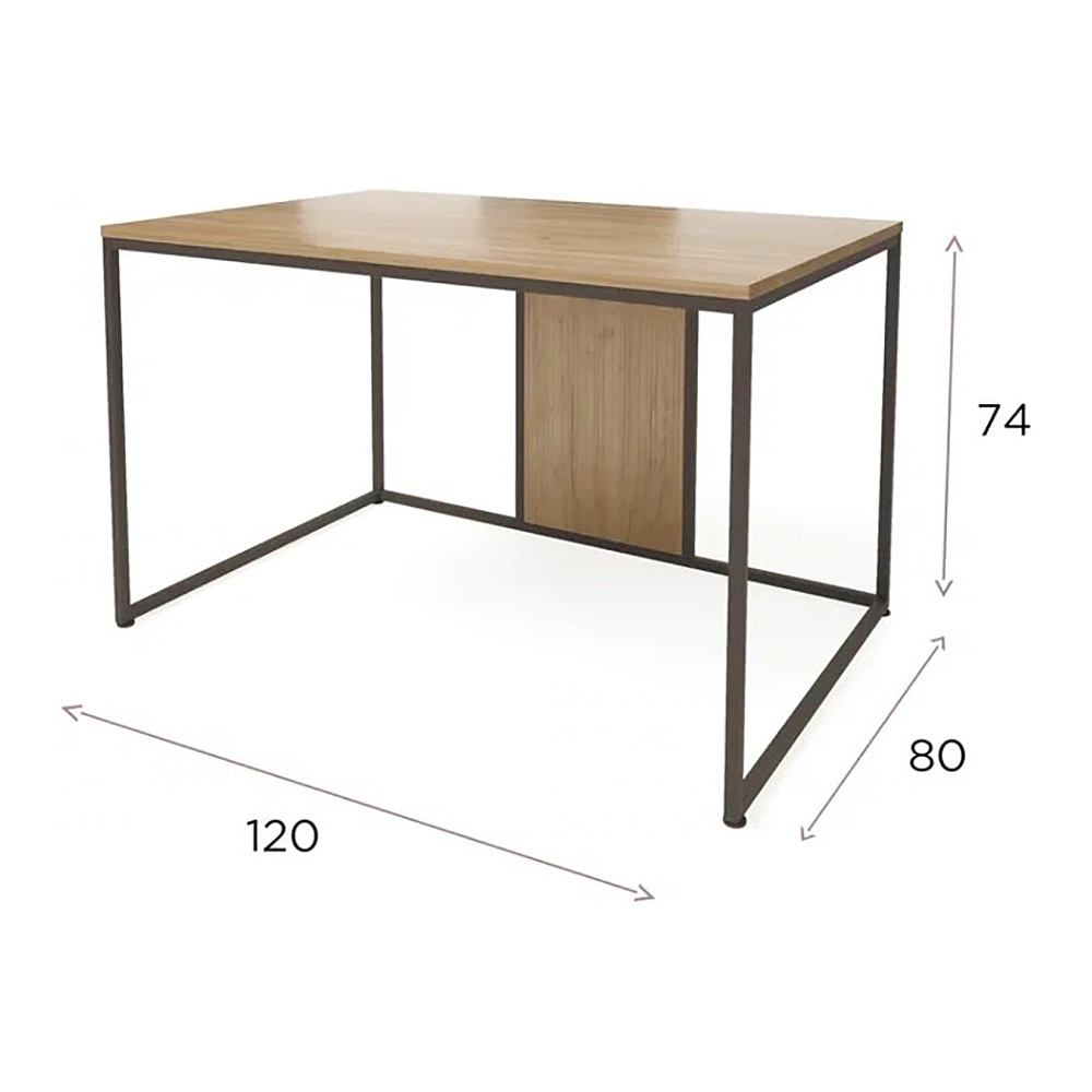 Стол письменный "DT-1", 1200х800х740 мм, черный, белый крафт - 2