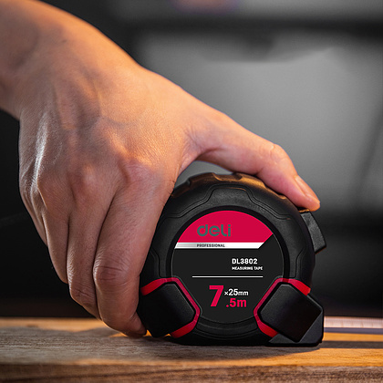 Рулетка "Deli 3802", 7,5 м, черный - 2