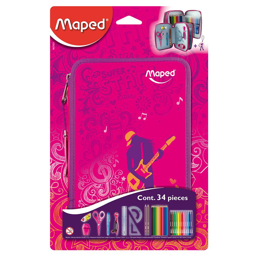 Пенал Maped "Girly", 2 отделения, с наполнением - 4