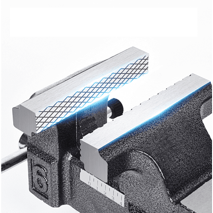 Тиски стальные Deli YS EDL2905Z, поворотные, с наковальней, 5"-125 мм - 5