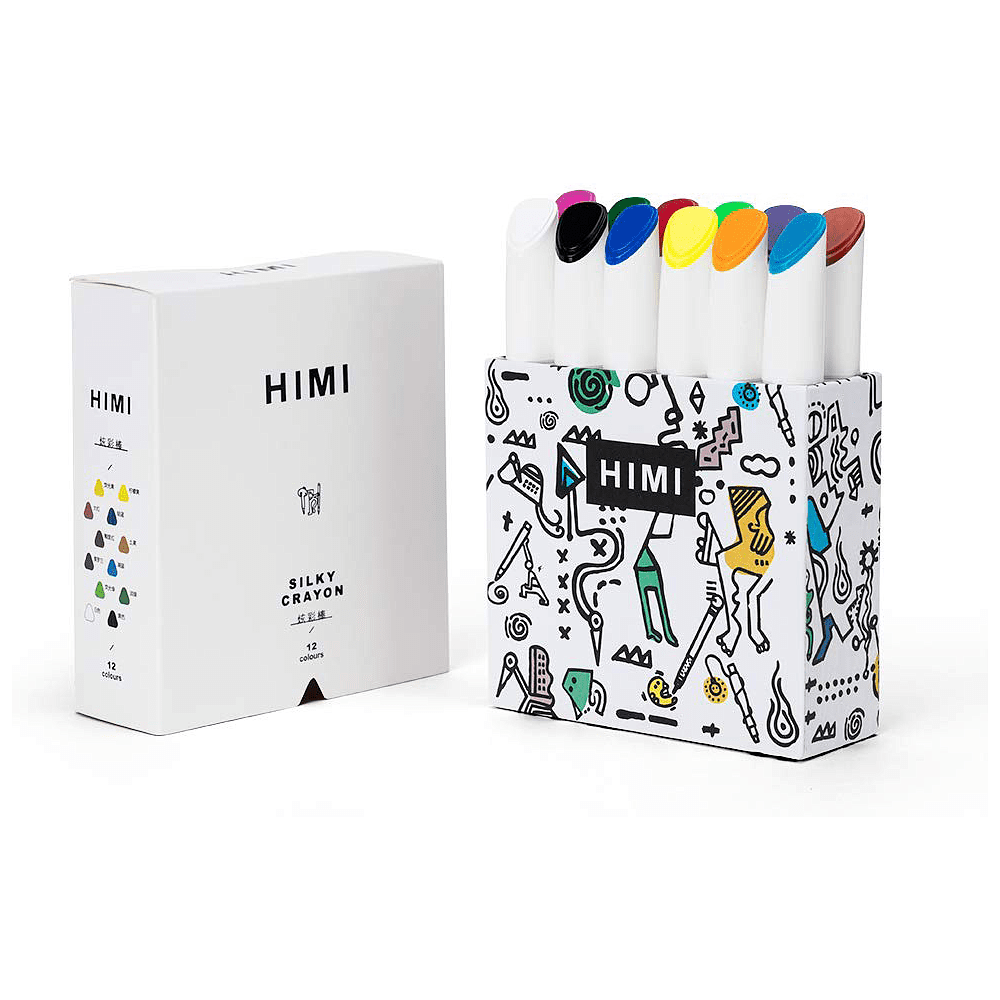 Мелки восковые "Himi Miya Silky Crayon", 12 цветов, ассорти - 7