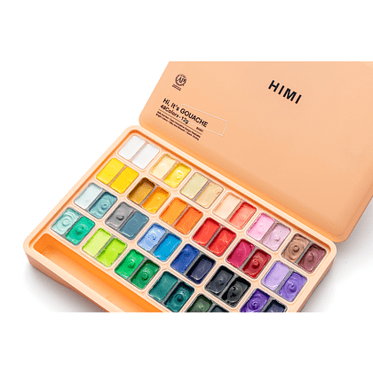 Краски гуашевые "Himi Jelly Cup", 48 цветов, персиковый футляр - 9