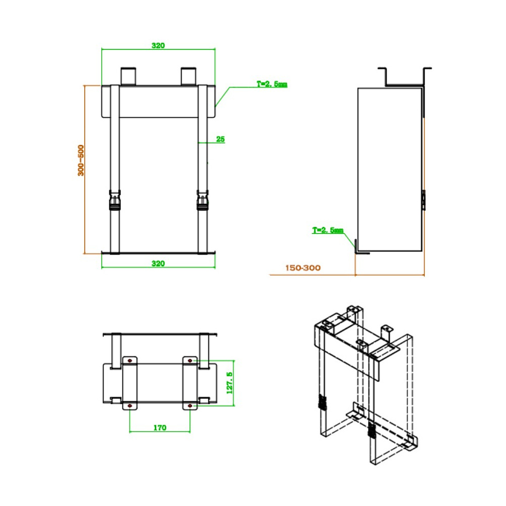 Держатель для системного блока "AK-MF10L-WT", белый - 2
