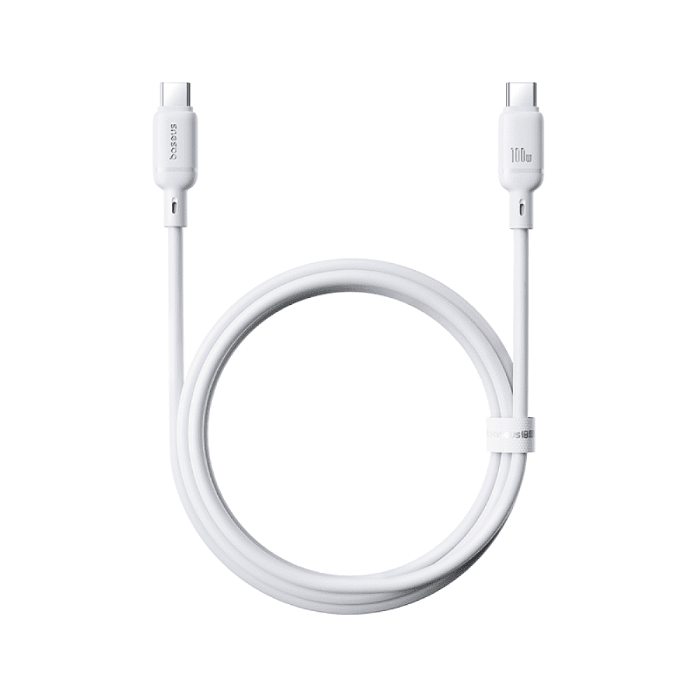 Кабель Baseus P10377704213-00, Silky Series Fast Charging Cable, Type-C to Type-C 100W, 1 м, Moon White - 2
