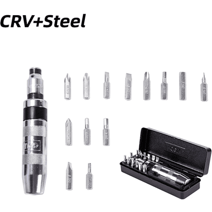 Отвертка ударно-поворотная с набором бит Deli YS EDL8901, 13 шт., металлический кейс - 2