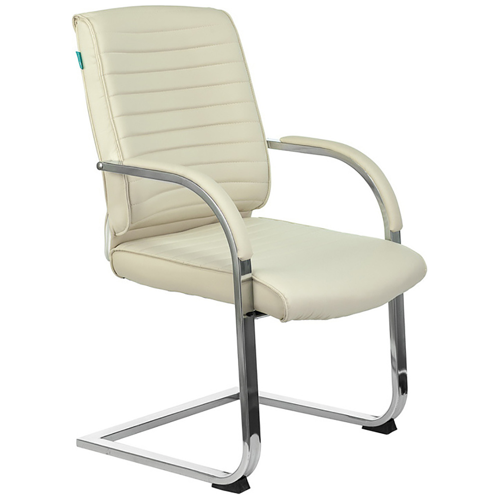 Кресло на полозьях Бюрократ "T-8010N-LOW-V", экокожа, металл, слоновая кость