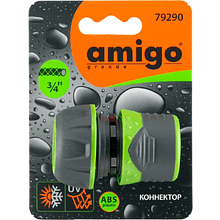 Коннектор Amigo Grande "79290", 3/4", пластик, серый, зеленый