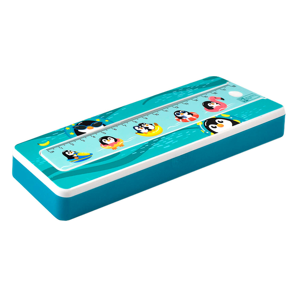 Пенал "Пингвины" с линейкой, 1 отделение - 3