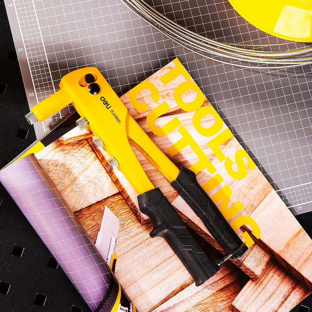 Заклепочник Deli "EDL236910" 265 мм, желтый, черный - 6