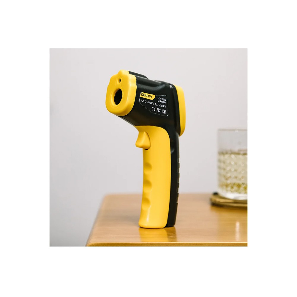 Термометр инфракрасный Deli YS EDL333380, -30-380℃, LCD дисплей, желтый, черный - 9