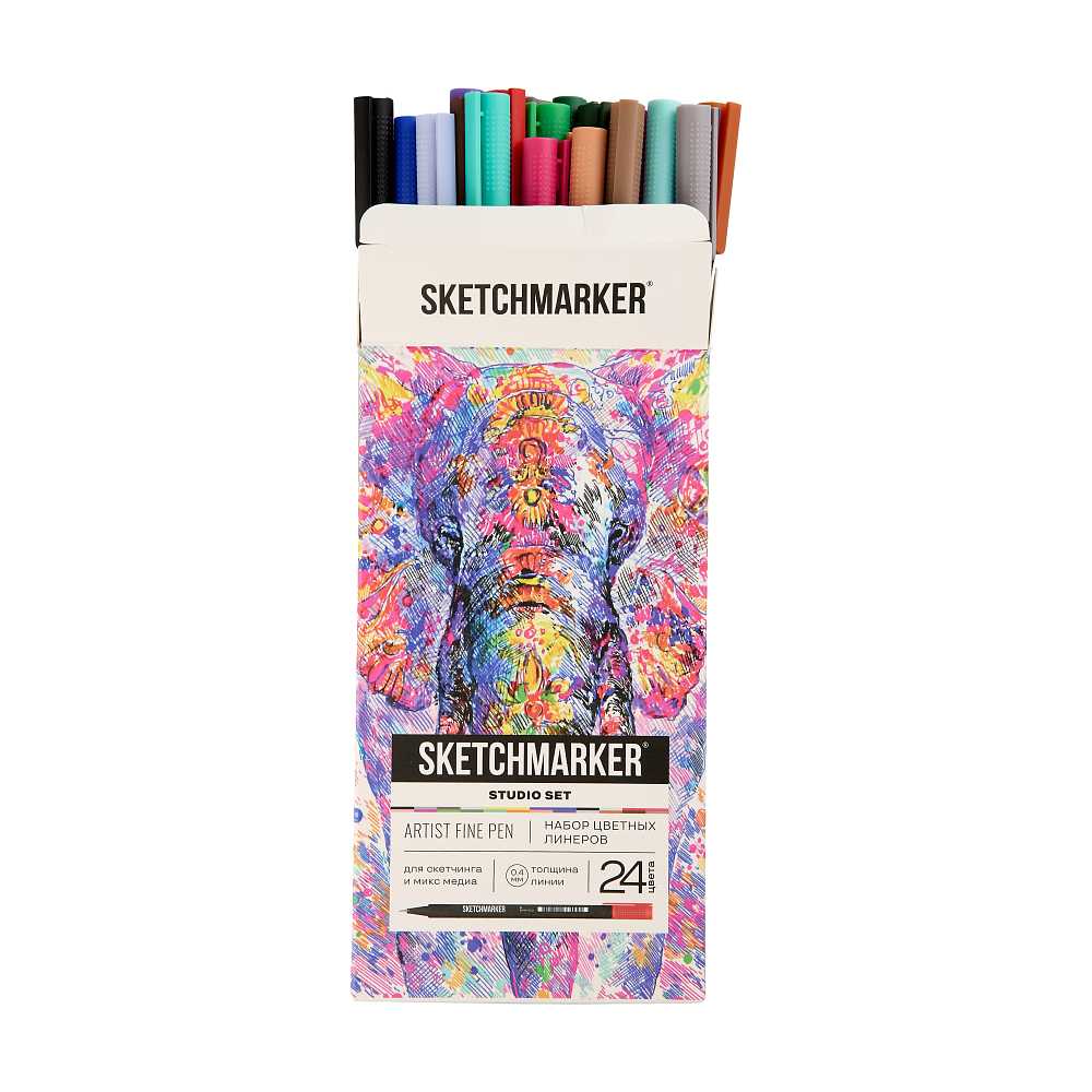 Ручка капиллярная "Sketchmarker Artist fine pen Studio", 24 шт - 10